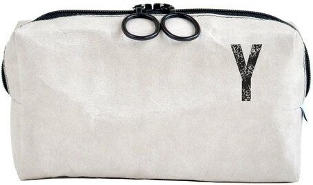 renna deluxe Kulturtasche und Kosmetiktasche mit Monogramm, vegan GRAU