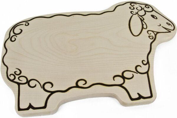 ReineNatur Brettchen Schaf – Frühstücksbrett - Ahorn – Größe: 29 x 21 x 1,5cm