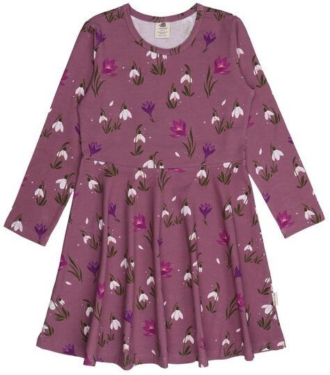 Kinder Kleid Bio-Baumwolle The Snowdrops von Walkiddy, GOTS-zertifiziertes, veganes Blumen-Langarmkleid, weich, hautfreu...