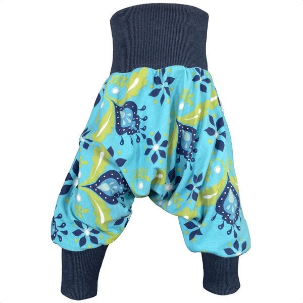 liebewicht Yogahose Pumphose Bio Jersey "Blütenregen" mit Bündchen nach Wahl