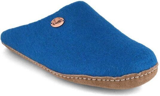 WoolFit Handgefilzte Pantoffeln ohne Fersenrand Hausschuhe aus 100% Wolle