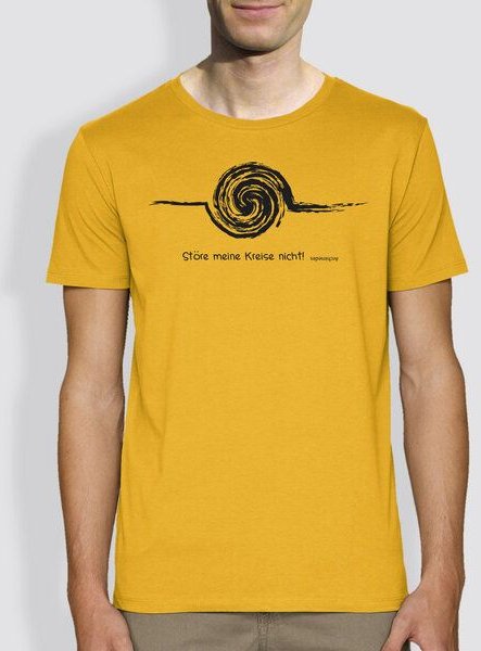 little kiwi Herren T-Shirt, "Störe meine Kreise nicht", Gelb / Grau