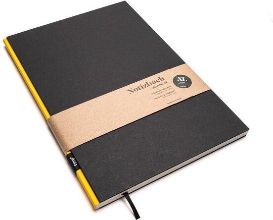 tyyp Nachhaltiges großes Design-Notizbuch (Schwarz) aus 100 % Recyclingpapier „BerlinBook“