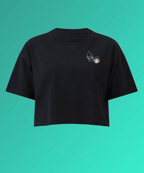 Coffee Fashion Latte Art | Besticktes Bio Baumwoll Crop Top