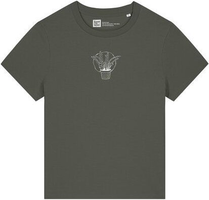 ilovemixtapes Lockeres Damen T-Shirt mit Sägeblattkaktus – aus 100% Bio-Baumwolle & handbedruckt