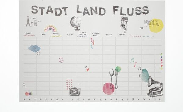 ilovemixtapes Stadt Land Fluss Block aus FSC Recyclingpapier A4 50 Blatt