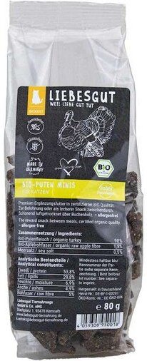 Liebesgut Tiernahrung Bio Puten Minis Katzenleckerli
