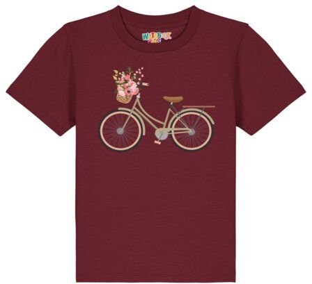 watabout.kids T-Shirt Kinder Fahrrad mit Blumen