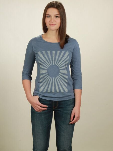 Thumbnail - NATIVE SOULS Longsleeve 3/4-Arm Damen - Sun - smoke blue