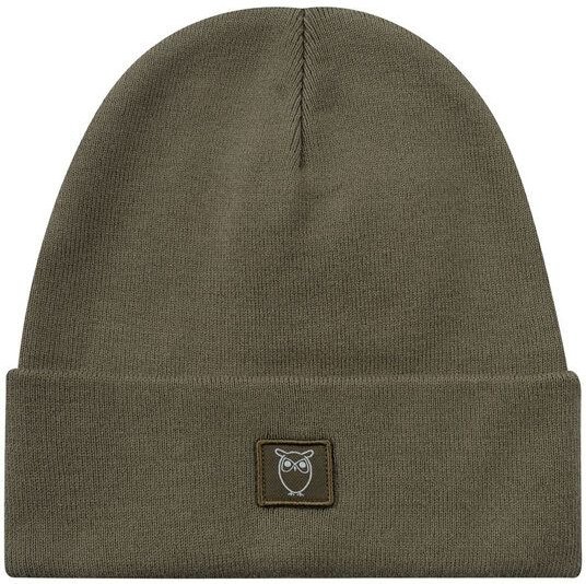 KnowledgeCotton Apparel Mütze - Rib Beanie - aus Bio-Baumwolle mit Logo Patch