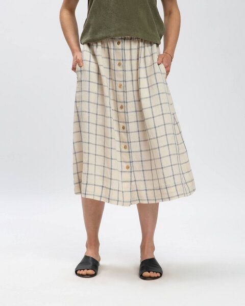 Matona Zeitloser Leinenrock für Frauen / Midi Skirt