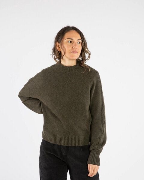 Matona Strickpullover mit Zopfmuster für Frauen aus Bio-Baumwolle und Lammwolle / Cable Knit Sweater