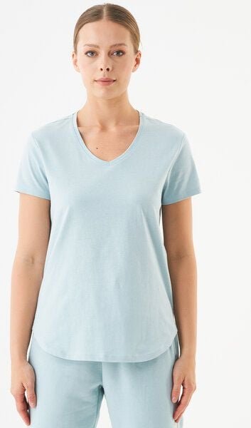 ORGANICATION ESSENTIALS-TUBA- Basic T-Shirt aus Bio-Baumwolle mit V-Ausschnitt