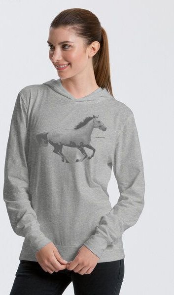 Peaces.bio - handbedruckte Biomode Bio-Jersey-Kapuzensweater Horsepower