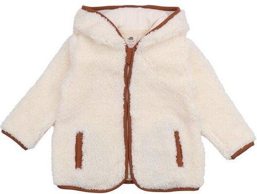 Kinder Fleecejacke – Creme, Kapuze & Reißverschluss, kuschelig warm | von Walkiddy