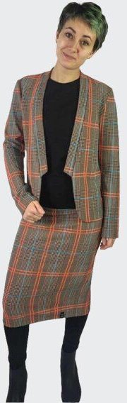 LUMEN organic Blazer KARO orange/bunt