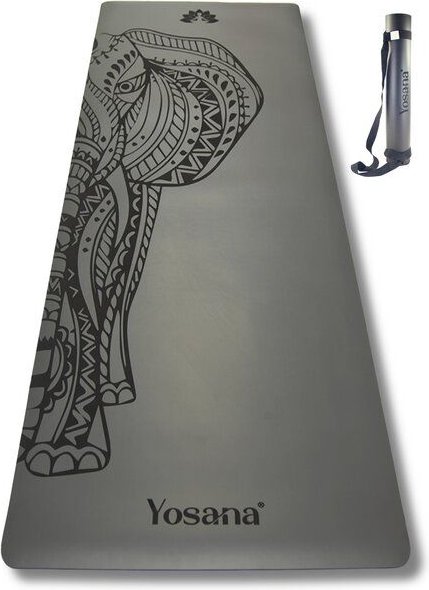 Yosana Yogamatte Ultra Grip inkl. Baumwolltragegurt (Elefant Grau)