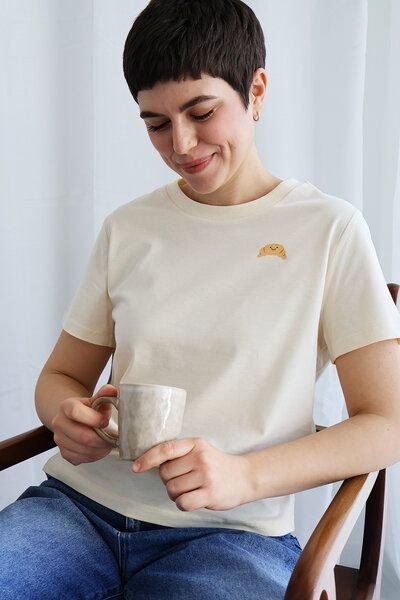 Kultgut Artdesign - Biofair Shirt - Modern Fit- leicht tailliert /Little Croissant