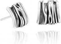 pakilia Silber Ohrringe Wellen-Eckig Fair-Trade und handmade