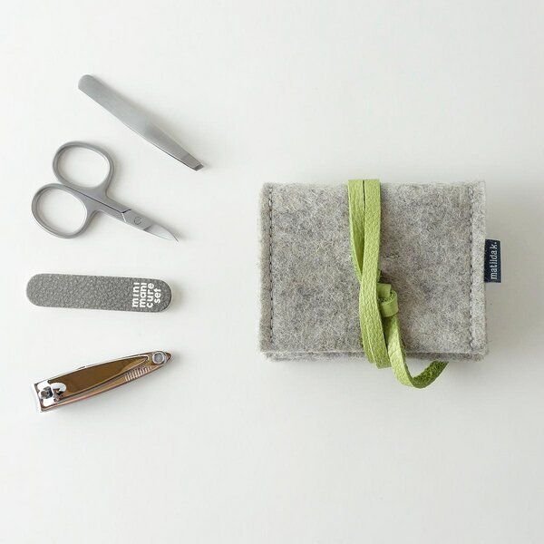 matilda k. manufaktur mini-maniküre-set 'jacob' aus Wollfilz hellgrau