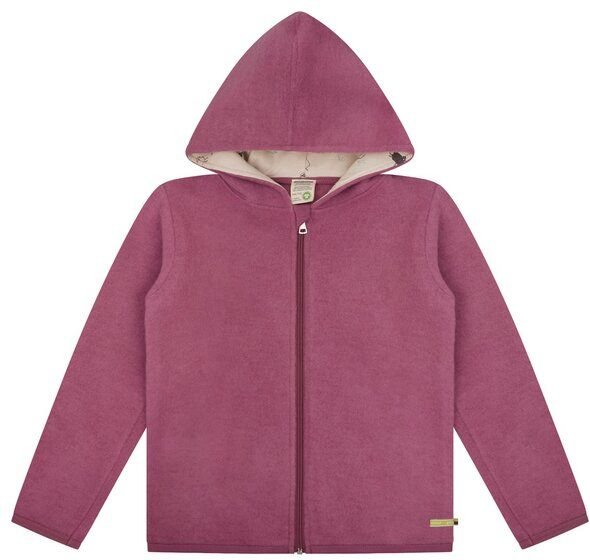 loud + proud Kinder Wollfleece-Jacke mit Kapuze, GOTS-zertifiziert