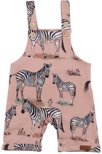 Baby Strampler ärmellos GOTS zertifiziert Bio-Baumwolle, Rosa, Zebra-Muster, Walkiddy