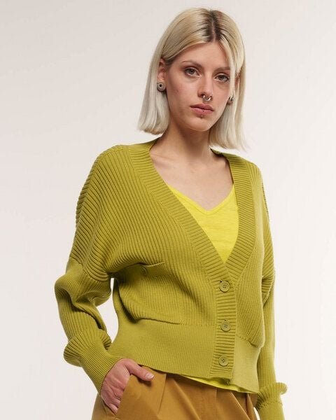 Alma & Lovis Grandpa Rippen-Strickjacke aus reiner Bio-Baumwolle | Cotton Grandpa