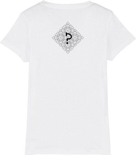 Human Family Bio Damen T-Shirt mit V-Ausschnitt "Evolution - Geo Questionmark"