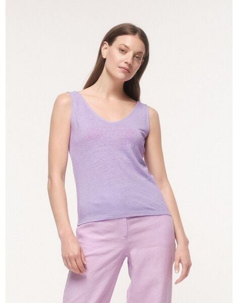 Thumbnail - LANIUS Tanktop mit V-Ausschnitt aus Bio-Leinen