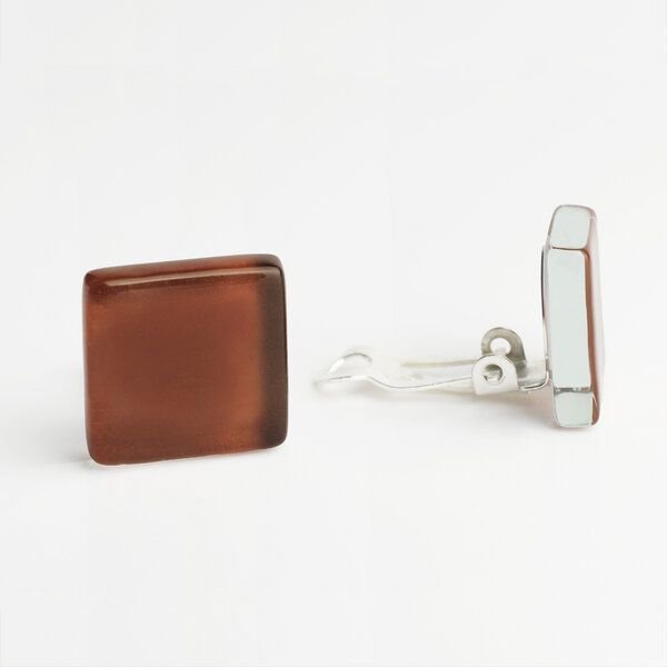 ALEXASCHA Minimalistische Ohrclips aus Glas | PUREFORM