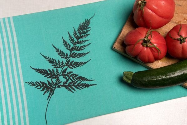 Hirschkind Bio & Fair-Trade-Geschirrtuch "Farn"