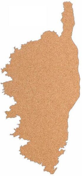 Kork-Deko Korsika als Pinnwand aus Kork XXL ca. 80x40 cm | Umriss Korsika