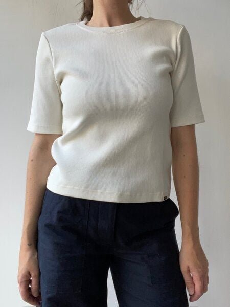 New Optimist "Spa" Basic Rib T-Shirt aus dicker Bio-Baumwolle mit längerem Ärmel