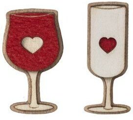 BeWooden Broschen aus Holz für Paare | Mode Schmuck | Rot- und Weisswein