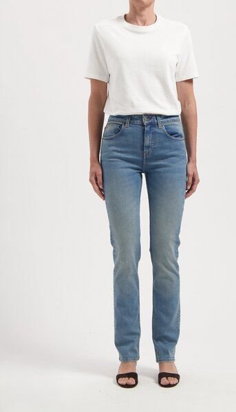 MUD Jeans Damen Jeans "Logan High Slim - Earth Faded"