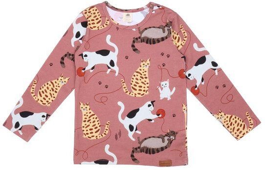 Langarmshirt Bio Baumwolle Katzen Rosa – Walkiddy, nachhaltig, GOTS-zertifiziert, bequem, umweltfreundlich, allergikerfr...