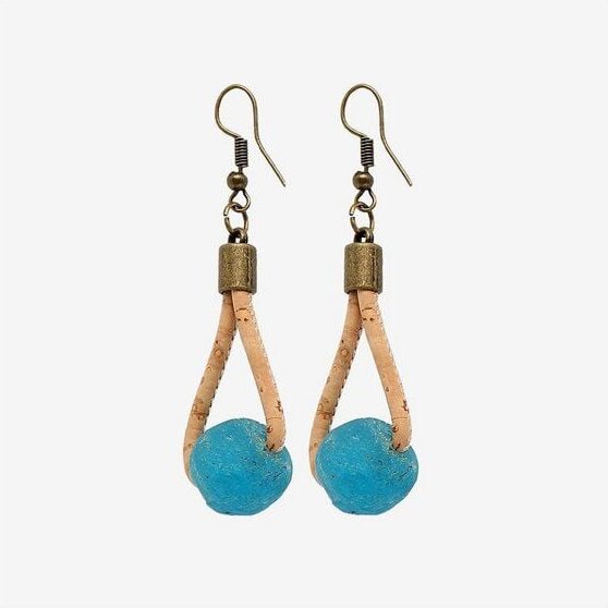 Kork-Deko Ohrringe aus Kork | blau | vegan | nachhaltig