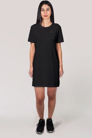 vis wear Frauen Kurzarm Kleid, T-Shirt Kleid aus Bio Baumwolle