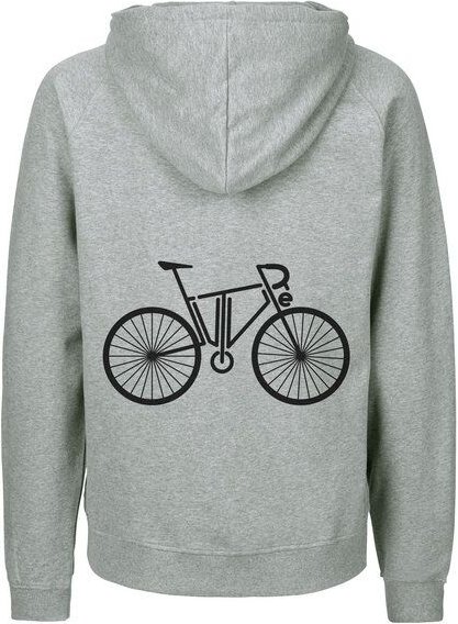 HANDGEDRUCKT "FutureBike" Männer Zip Hoody aus reiner Biobaumwolle (kbA)