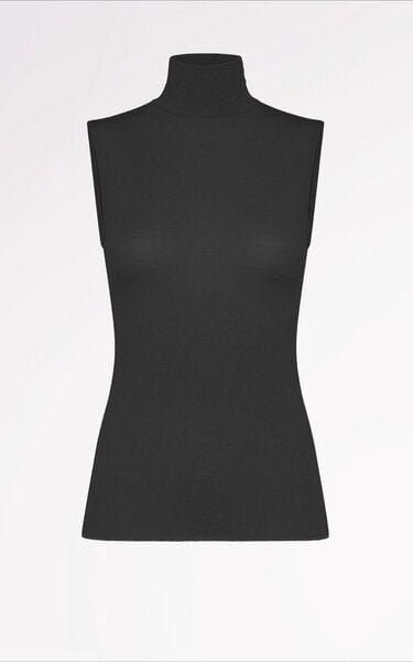 CASAGiN Ärmelloser Rollkragenpullover aus TENCEL und Kaschmir