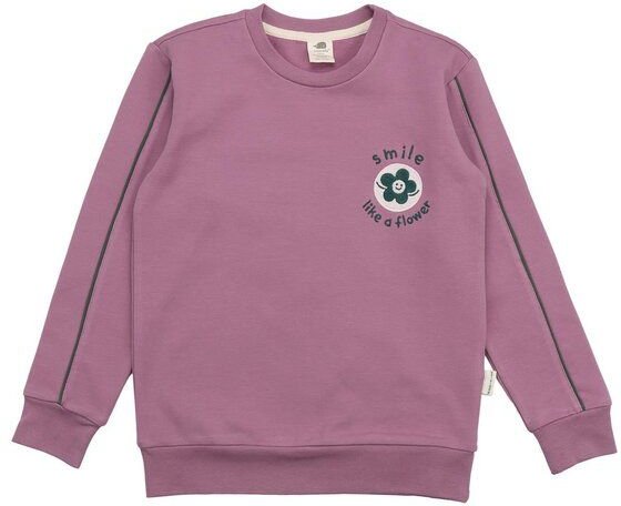 Kinder Sweatshirt GOTS zertifiziert, Bio-Baumwolle, altrosa, „Secret Garden“, weich & bequem, Langarm – Walkiddy