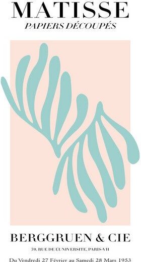 Photocircle Poster / Leinwandbild - Matisse – rosa-grünes botanisches Design