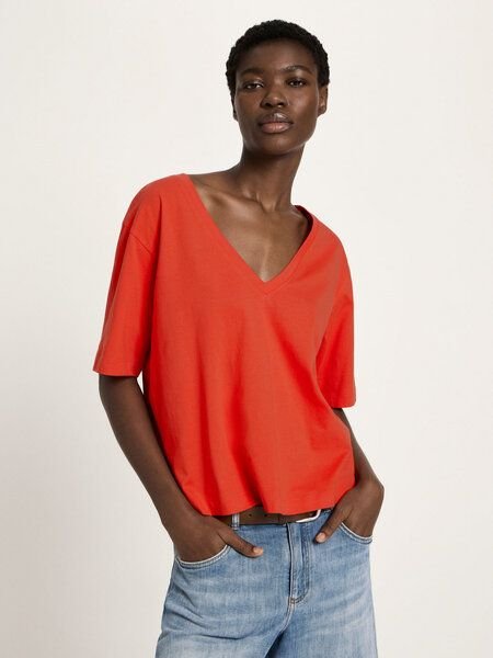 LANIUS Shirt mit V-Ausschnitt (GOTS)