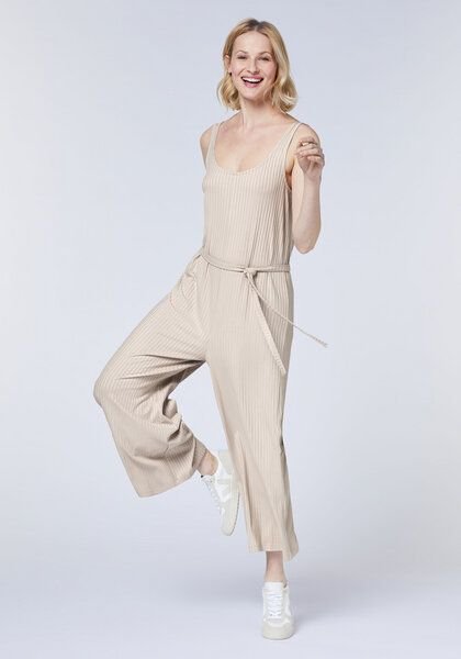 Detto Fatto Ärmelloser Yoga-Jumpsuit aus Viskose-Mix in Rippoptik