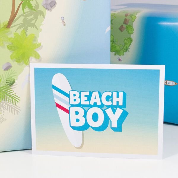 Bow & Hummingbird Postkarte Beach Boy