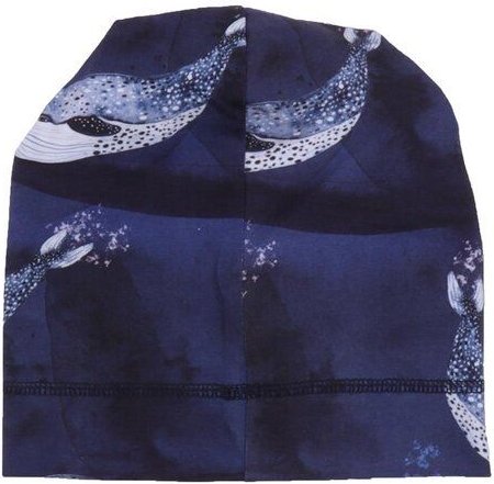 Mütze Kinder Bio Baumwolle dunkelblau Walkiddy Blue Whales, nachhaltig und umweltfreundlich, für Jungen und Mädchen, ela...