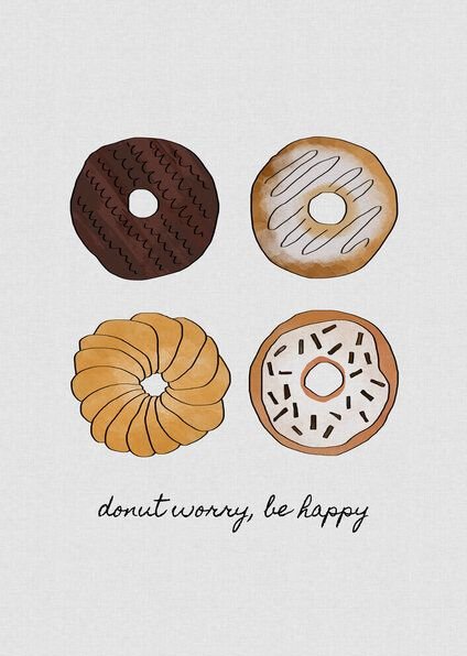 Photocircle Wandbild / Kunstdruck / Poster / Leinwand - Donut Worry Be Happy