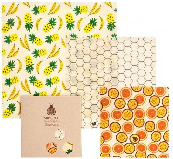 SuperBee Bienenwachstücher Beeginner-Set - die nachhaltige Alternative zu Plastik - verschiedene Designs