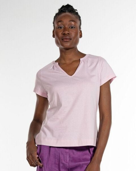 Alma & Lovis Kurzarmshirt im Blusen-Style aus Bio-Baumwolle | Short Blouse