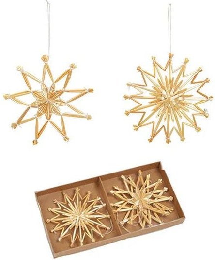 Thumbnail - Mitienda Shop Baumschmuck handgemachte Stroh Sterne im 3er Set